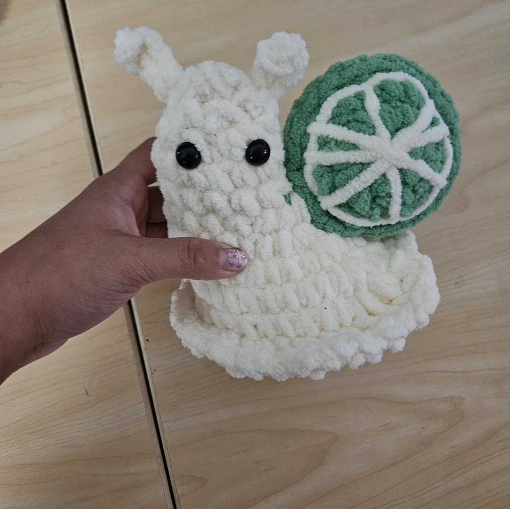 Crochet Lime Snail Amigurumi Plushie